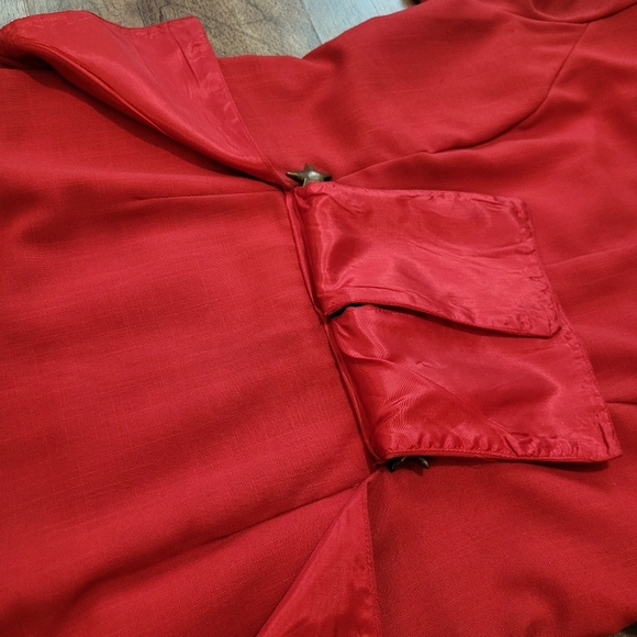 Mrs.Dorby Women's Vintage 80s Gold and Red Star Embellished Zip-Up Dress 12 - Picture 9 of 11